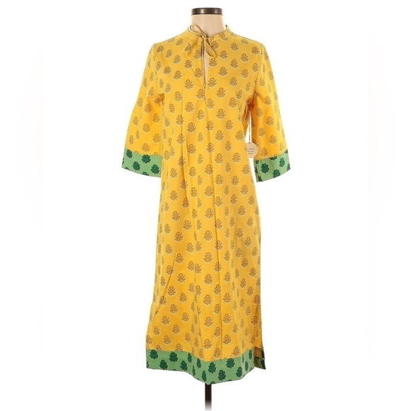 PRINTFRESH X PENCIL & PAPER CO 3/4 Sleeve Summer Kaftan Dress Size XXS NWT - Picture 4 of 7